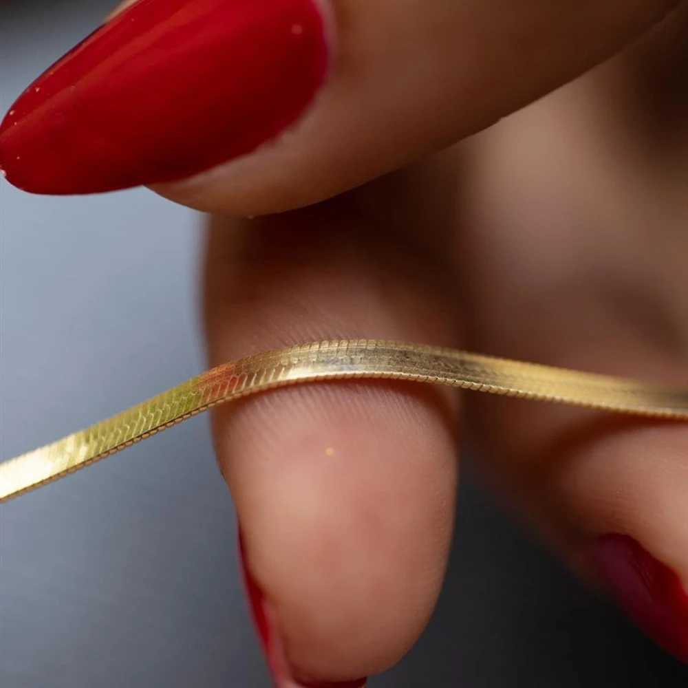 Minimalist Gold Color Herringbone Bracelet Flat Snake Chain Dainty Stack Bracelets for Women Handmade Jewelry Gifts Wholesale XJ250707