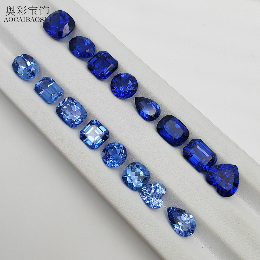 Aocai Gemstone Laboratory Synthetic Regenerated Royal Blue Multi-Shape Lift Method Cultivated Gemstone Loose Stone 231221