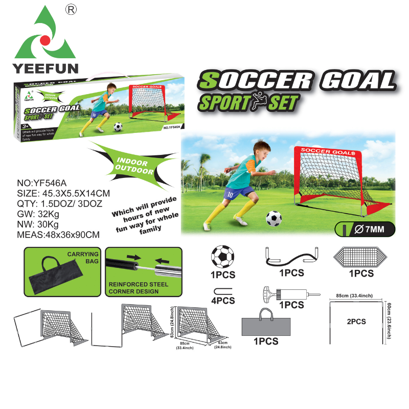 Portable Folding Childrens Soccer Door Toy for Indoor/Outdoor Play