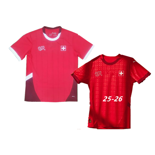 Switzerland 24 25 26 Soccer Jerseys Swiss Elvedi Akanji Zakaria Sow Rieder Embolo Shaqiri Home Away Football Shirts 2024 2025 2026 men fans player Football jersey