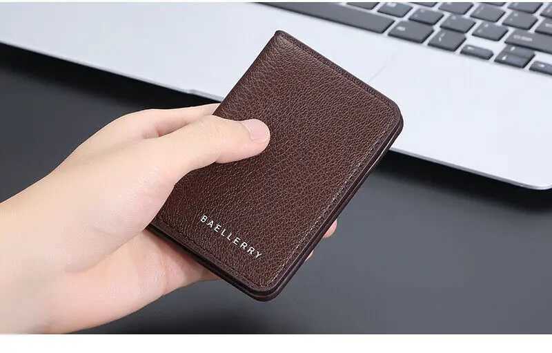 Mens Minimalist Slim Wallet PU Leather Holder Bag Frt Pocket Purse For B Gift Y250707
