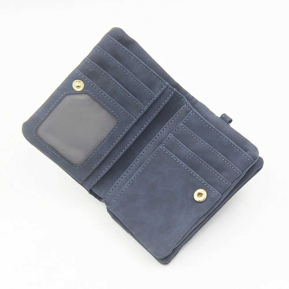 New purse for women short European and vintage frosted double zipper multi-functional folding expandable womens handbag Y250707
