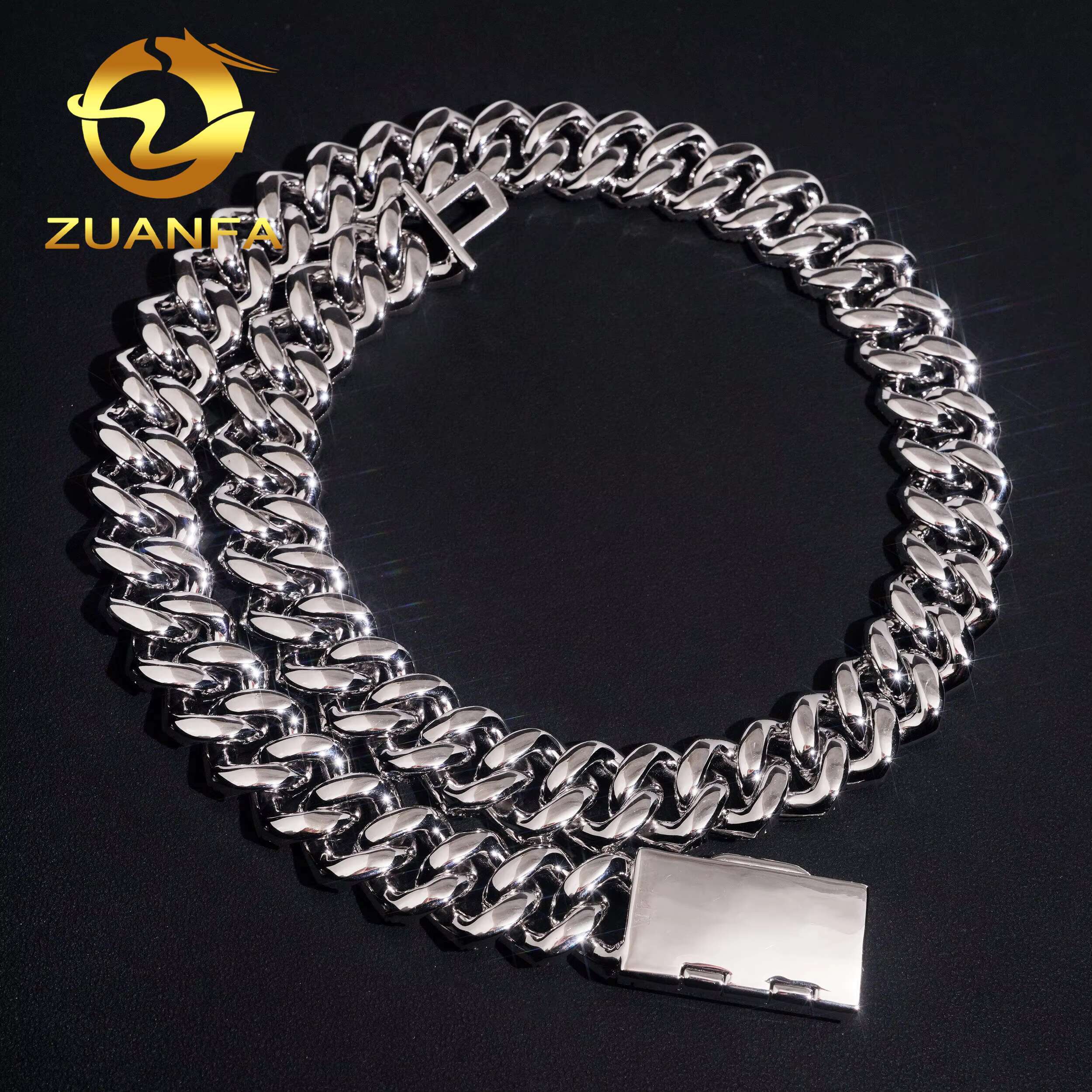 Hip Hop Jewelry 15MM Moissanite Cuban Chain 925 Silver Iced Out 3 Row Miami Cuban Link With GRA Certificate