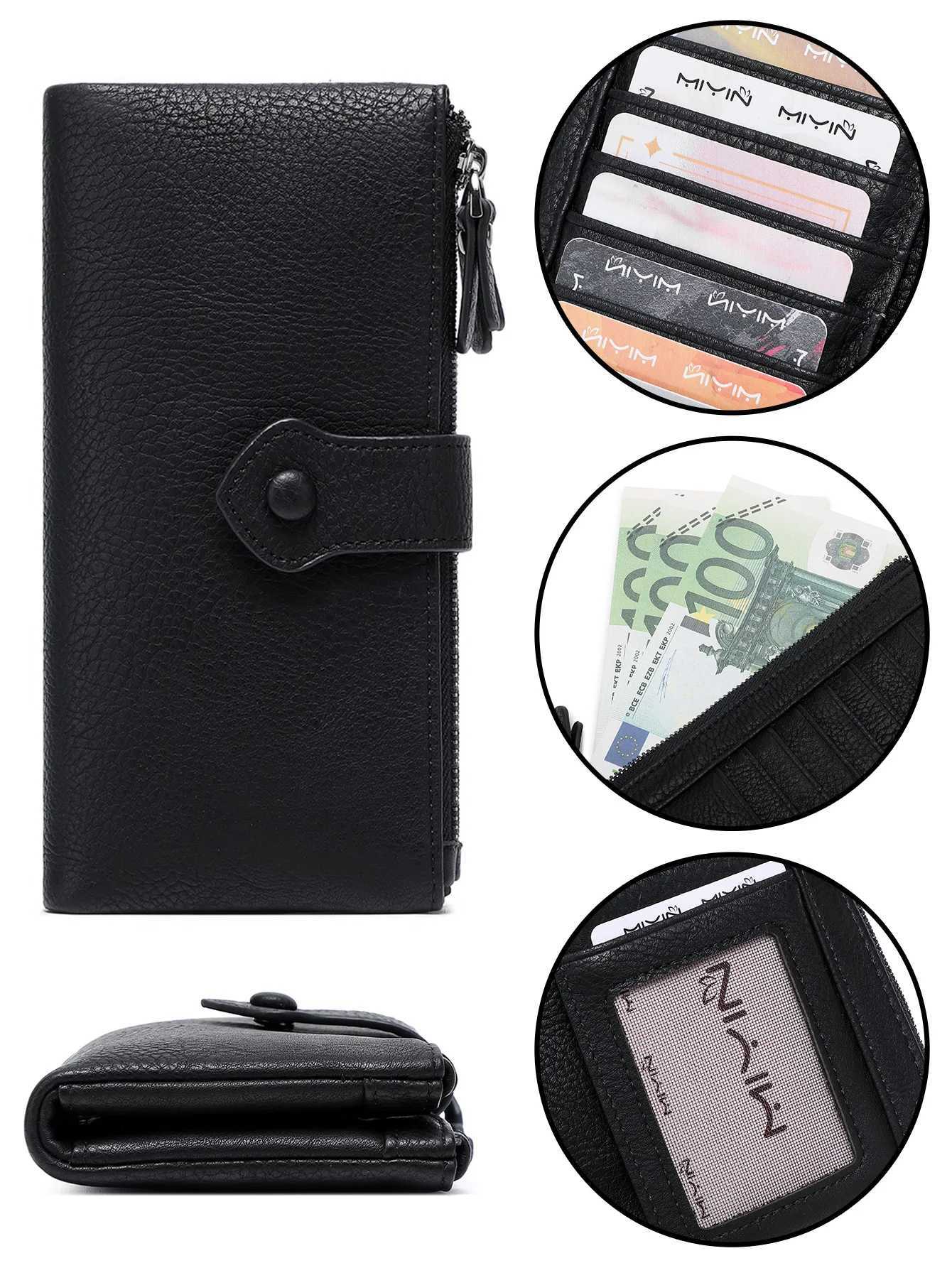 Lihi pattern mens and wens wallets double zipper lg wallet fiable large capacity holder coin purse Y250707