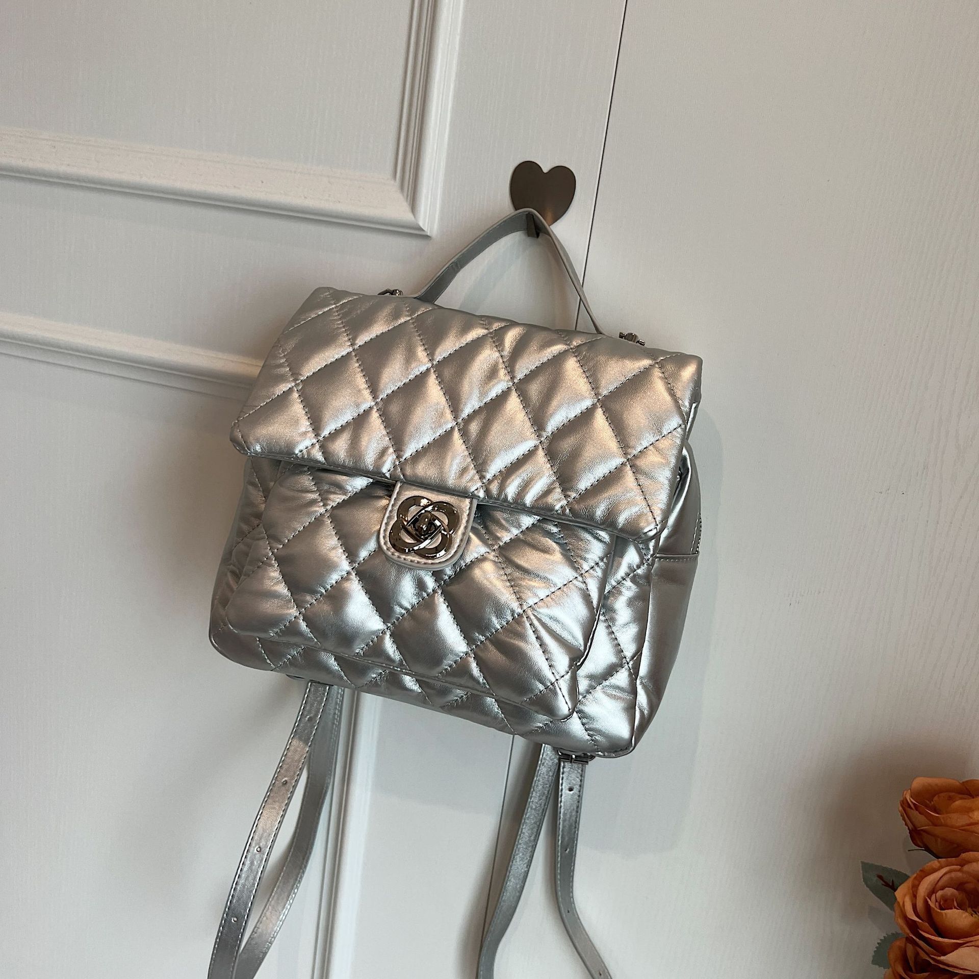 Free shipping designer Double Shoulder Bag for Women New Fashion Trendy Quilted Backpack Versatile Large Capacity Handbag Briefcase