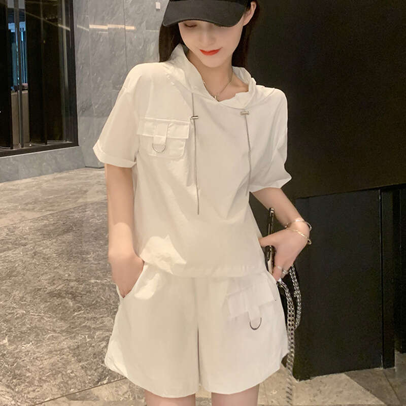 Fashion Casual Sports Suit For Women Summer New Korean Style Loose Plus Size Women's Short Sleeve Two-Piece Set B5
