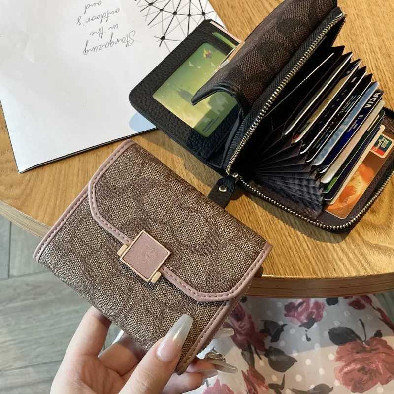 Hot S Of The Seas New Elegant Short Leather Card Holder Letter Color Block Premium Top Layer Cowhide Integrated Mti-Slot Y250707