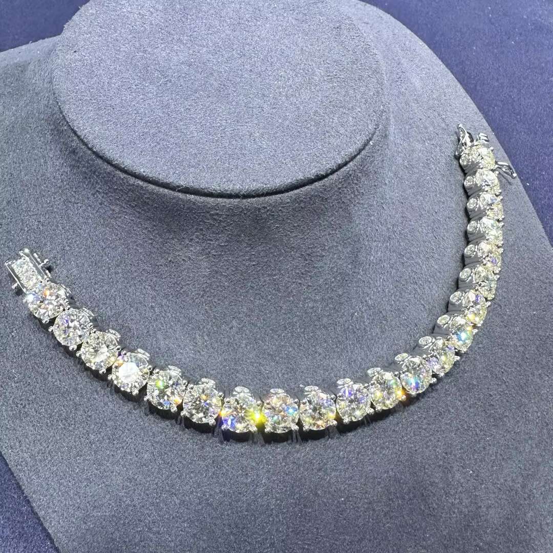 4mm vvs1 Factory Custom Made Accept Wholesale Baguette Cut 925 Sterling Silver Mossinate Cuban Tennis Chain