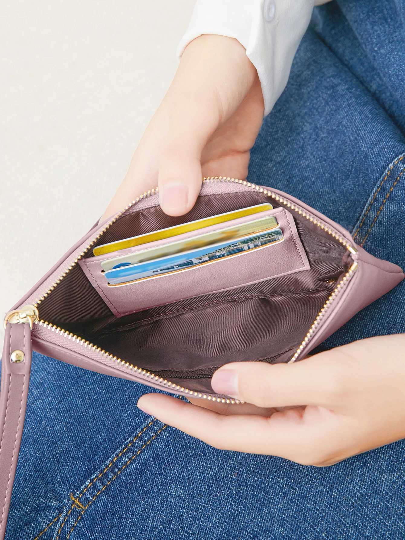 New minimalist zipper coin wallet high-quality PU leather small storage bag thin wallet handbag Y250707