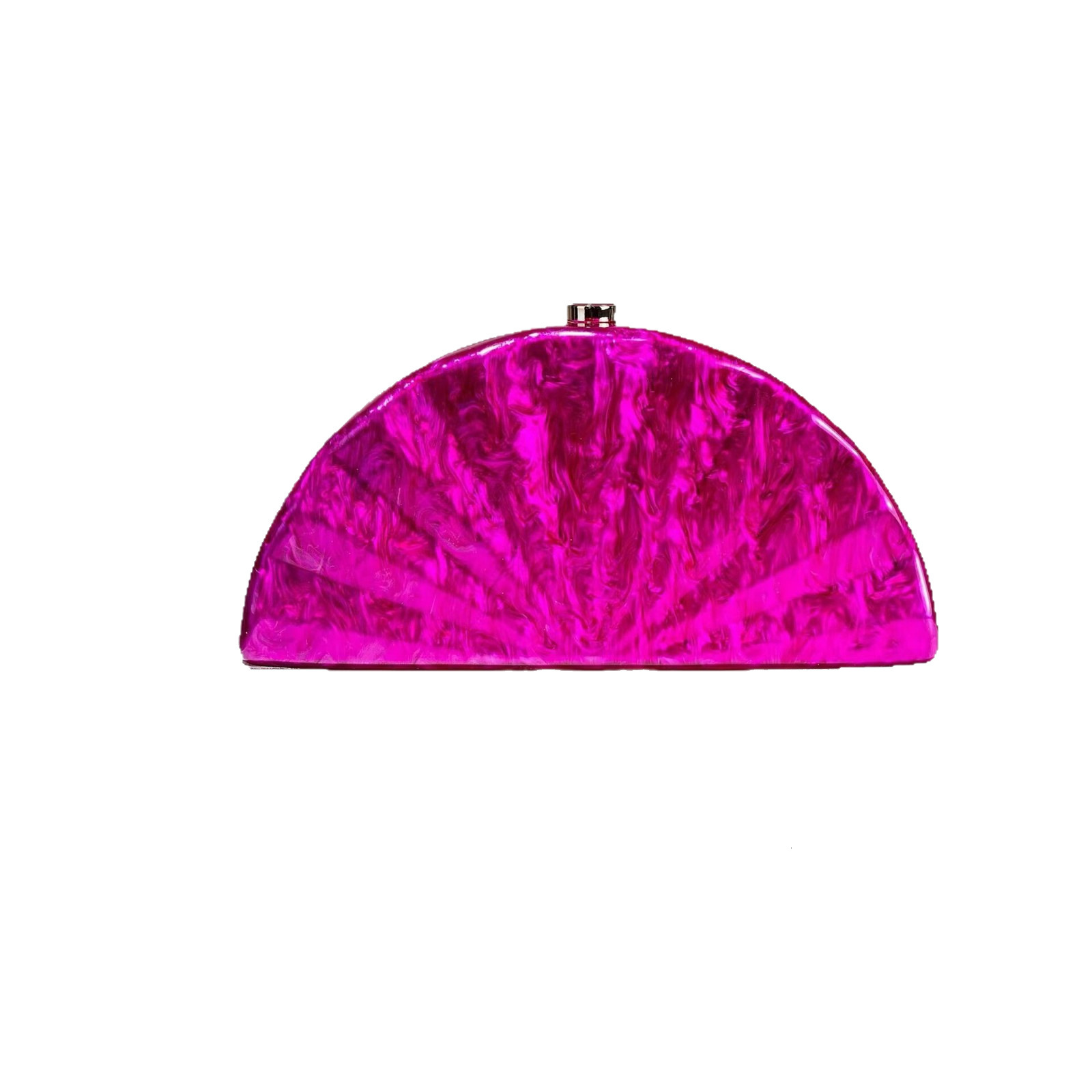 Women's new European and American style crossbody bag, semi-circular fan-shaped acrylic bag, designer bag, fashionable wedding evening handbag