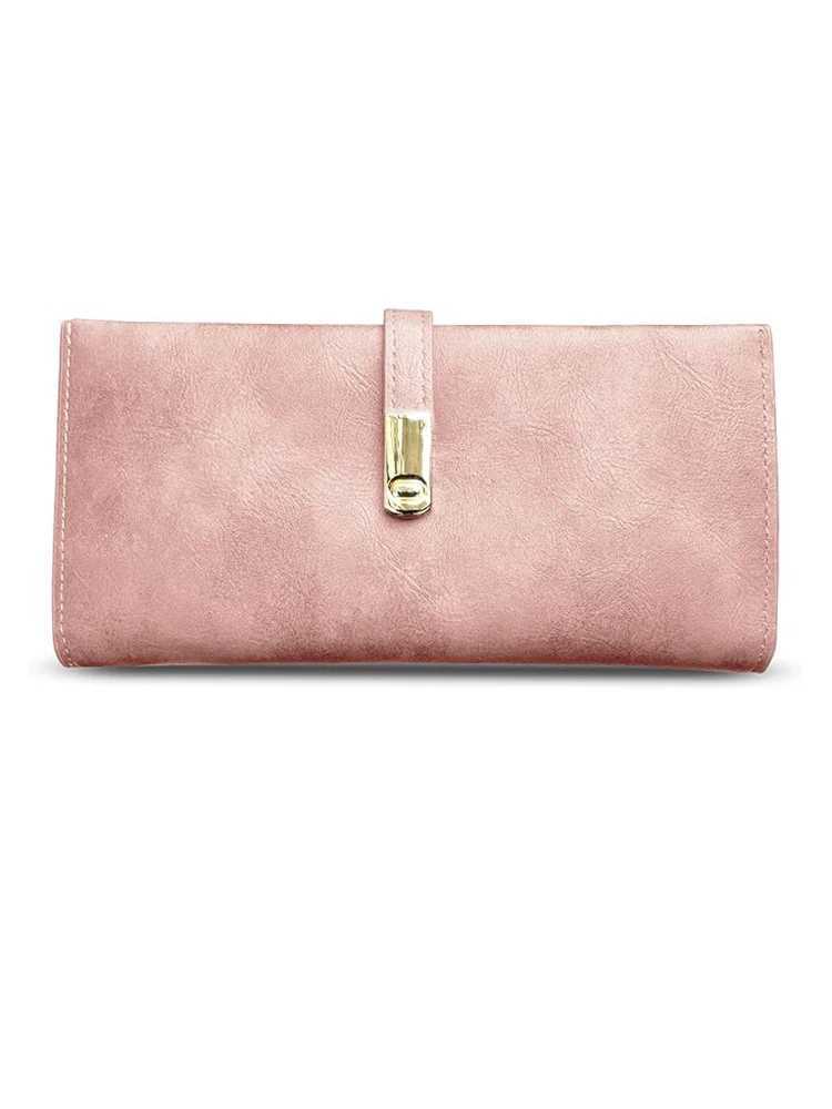Wens thin wallet.100% Leather Wallet with Magnetic Buckle Closure LG Double Fold Wallet Y250707