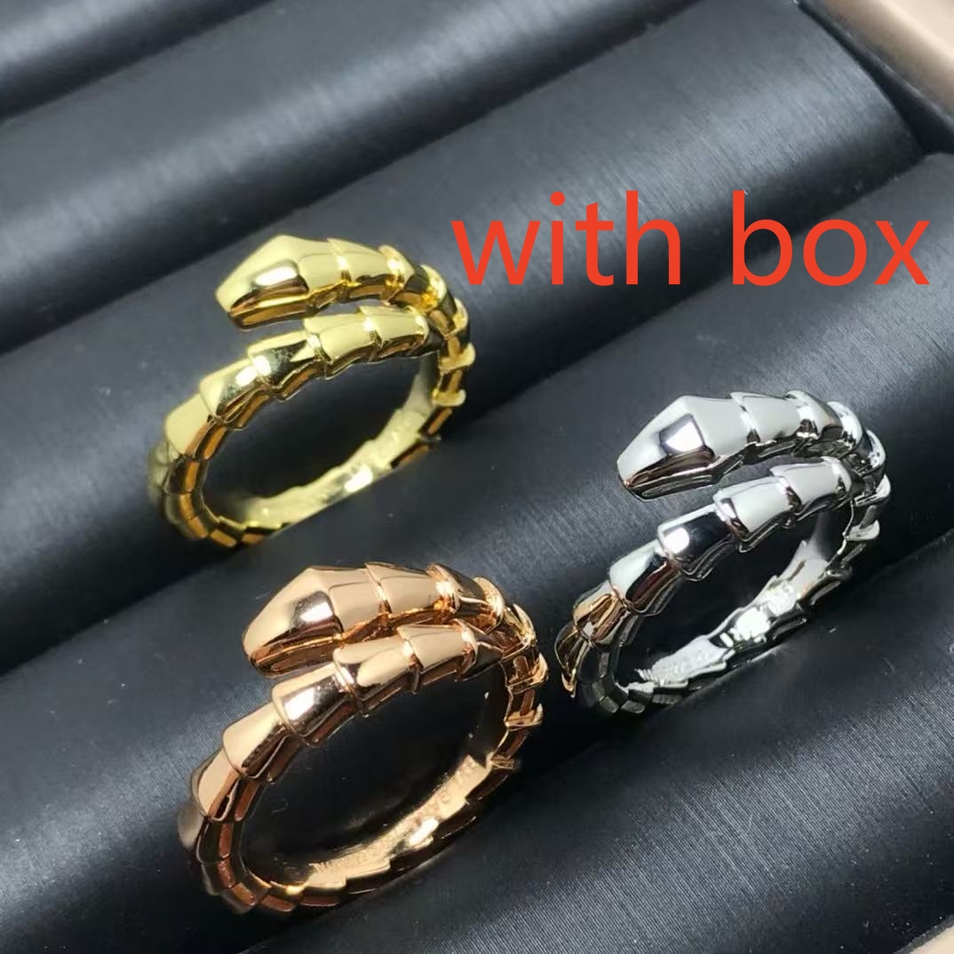 Designer ring luxury ring with diamond snake ring unisex with box - bao