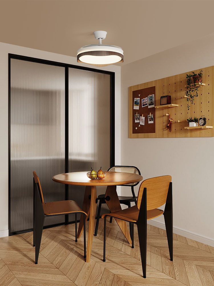 Stylish Invisible Leafless Ceiling Fan Light with Built-in LED for Enhanced Lighting & Air Circulation