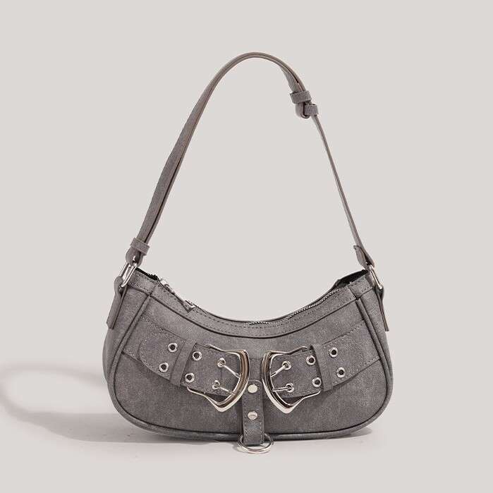 Fashion handbag 2025 new women's shoulder crossbody bag punk style armpit bag high-end feel bag