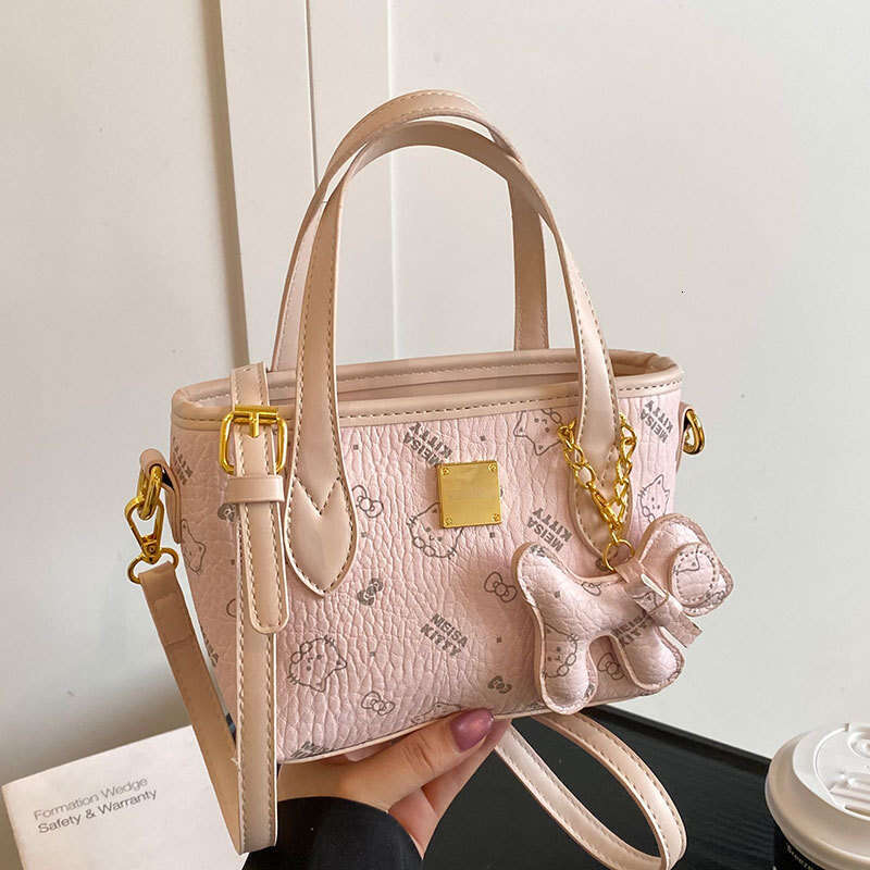 DHgargets High-Quality Fashion Printed Lychee Texture Handbag Bucket Korean Style Casual Commuter Versatile Crossbody Women's Bag