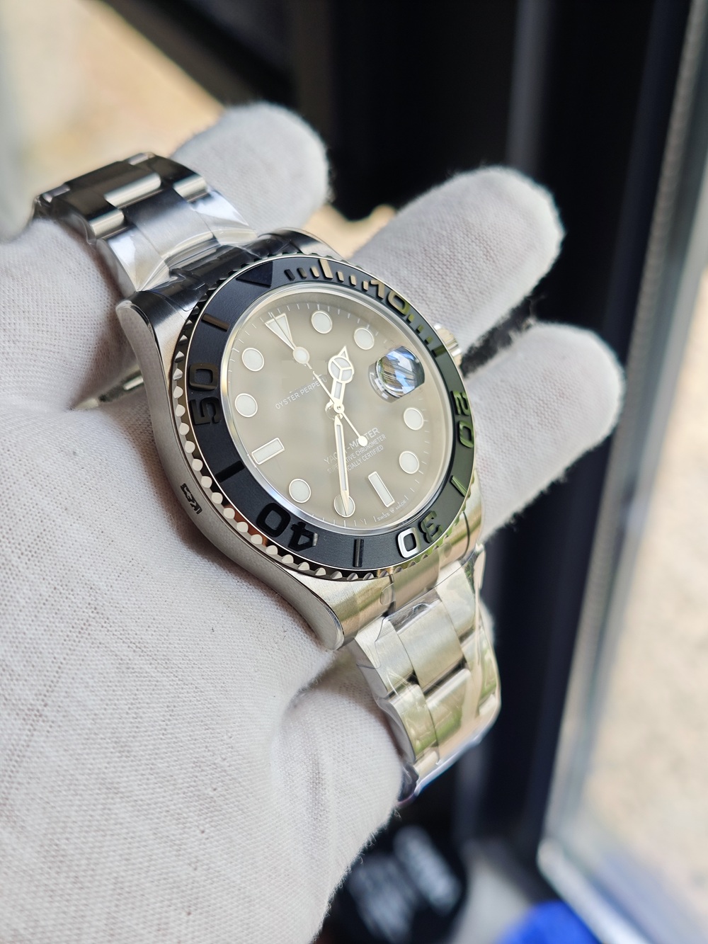 NEWEST 42MM TITANIUM 226627 men watch light weight only 100g sport swimming bracelet wristwatch sapphire crystal Cerachrom ceramic bezel 3235 automatic movement