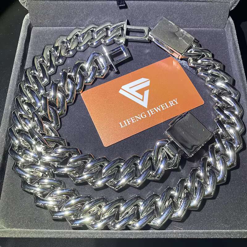 Lifeng Customizable 16mm VVS Moissanite Ice Necklace Silver Miami Cuban Chain with Diamond for Men Custom Jewelry