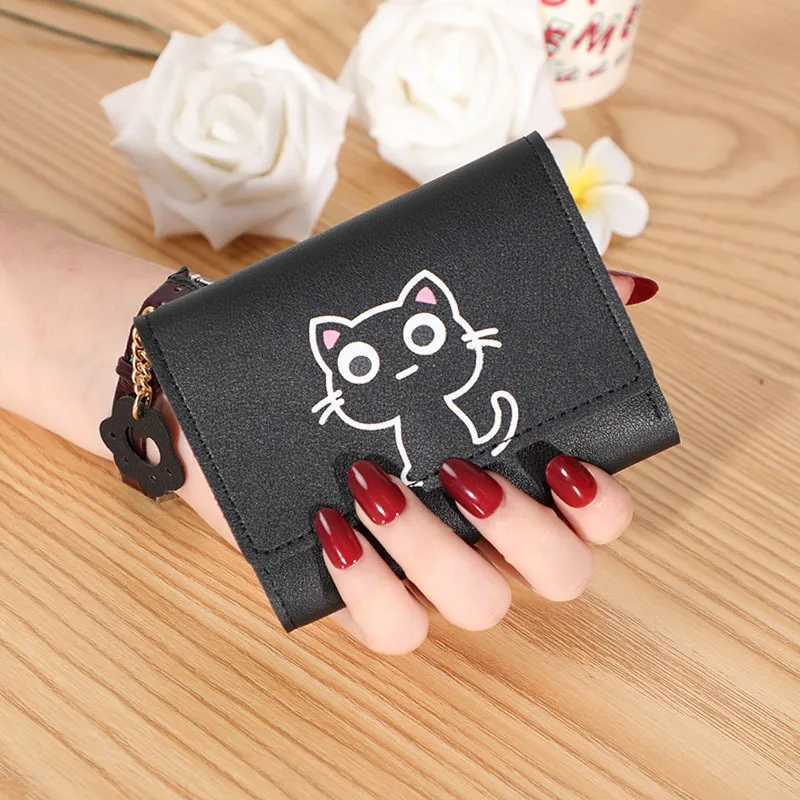 Mens Cute Wallet Fem Small Short PU Leather Purse Ladies Card Holder Mey Bag Hasp Keychain Fi Wallet Girls Gift Y250707