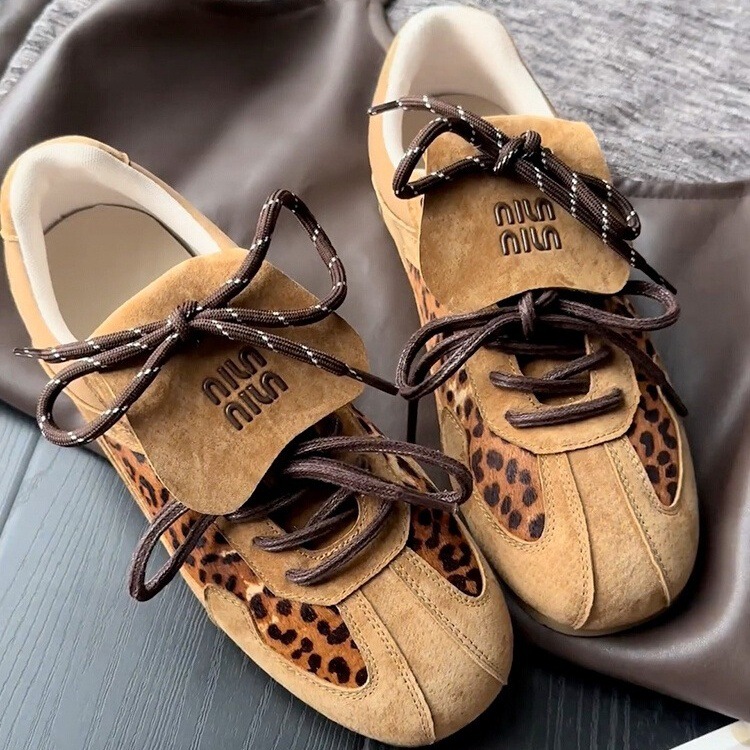 sneakers Sports casual shoes leisure board shoes leopard print German training shoes women Forrest Gump shoes versatile autumn American retro style