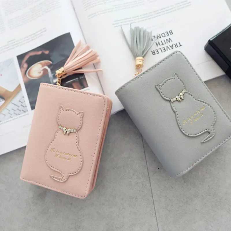 Fiable Wen Decorati Tassel Short Folding Wallet New Buckle Casual Mtifunctial Card Bags Cute Printed Coin Purse Y250707