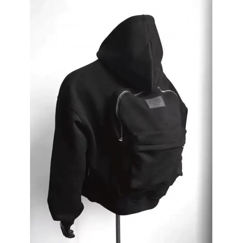 2025 Spring Autumn Mens Hoodie Solid Back Small Bag n Sweatshirt Men Women Trendy Jacket Hooded For Male Coats 250707