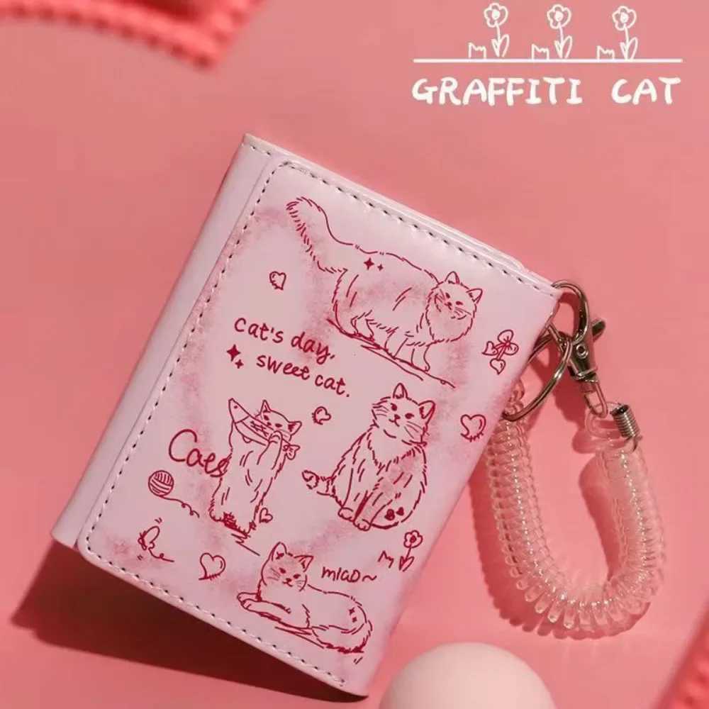 2025 New Wen Wallets Fem Leather Purses Card Holders Graffiti Portable Coin Purse Large Capacity Mey Bag Cute Wallet Y250707