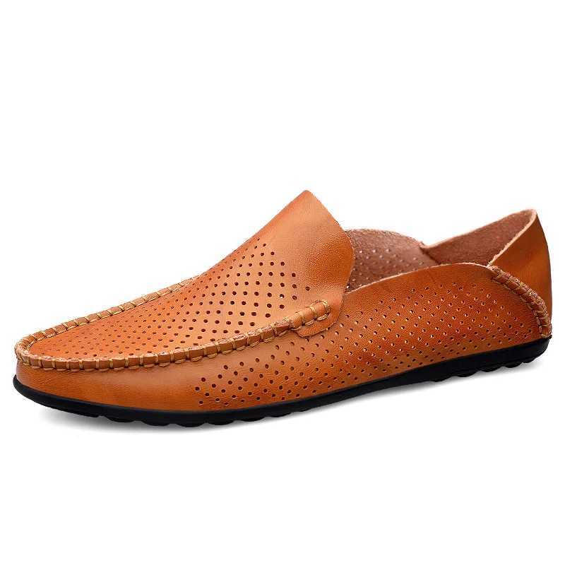 Spring Men Shoes Casual Breathable Soft Mens Loafers Light Genuine Leather Shoes Flats Fion Driving Shoes Zapatillas Hbre Y250707