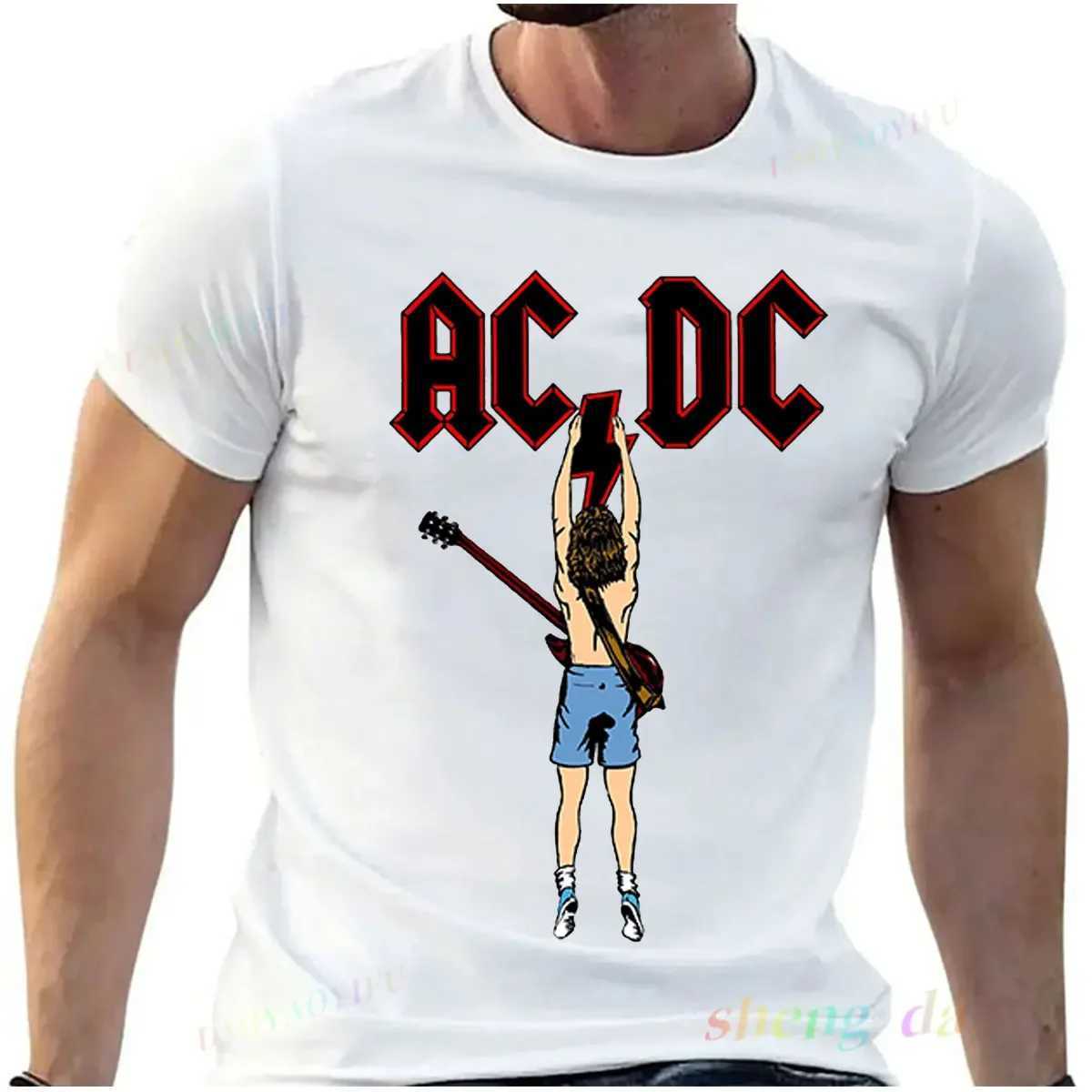 Playera Rock Band AC DC T-shirt Casual Wear Men Short Sleeve T-shirt Funny Fashion Music Printing Customized Unisex Tops W250707