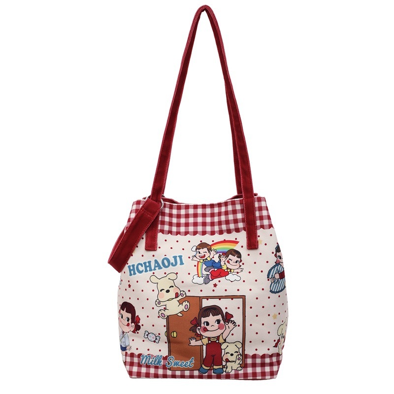Free shipping designer Japanese Style Cute Canvas Bag for Women Summer New Cartoon Casual Shoulder Bag Large Capacity Class Bag Crossbody Mommy Bag