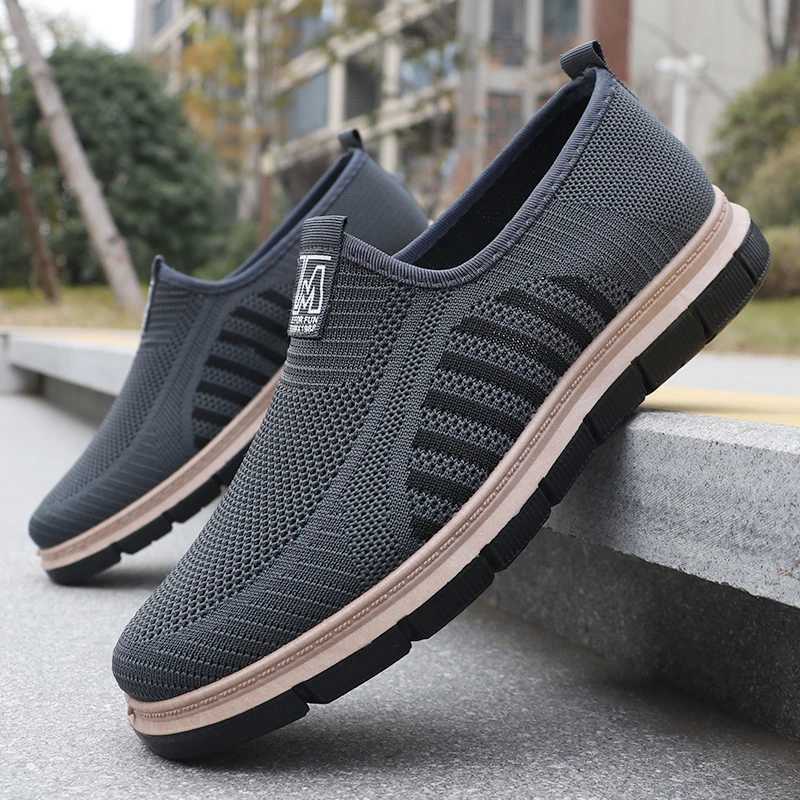 Mens Fionable Solid Knitted Running Shoes - Lightweight Breathable and Non-Slip - Perfect Sports Shoes for Outdoor Adventure Y250707