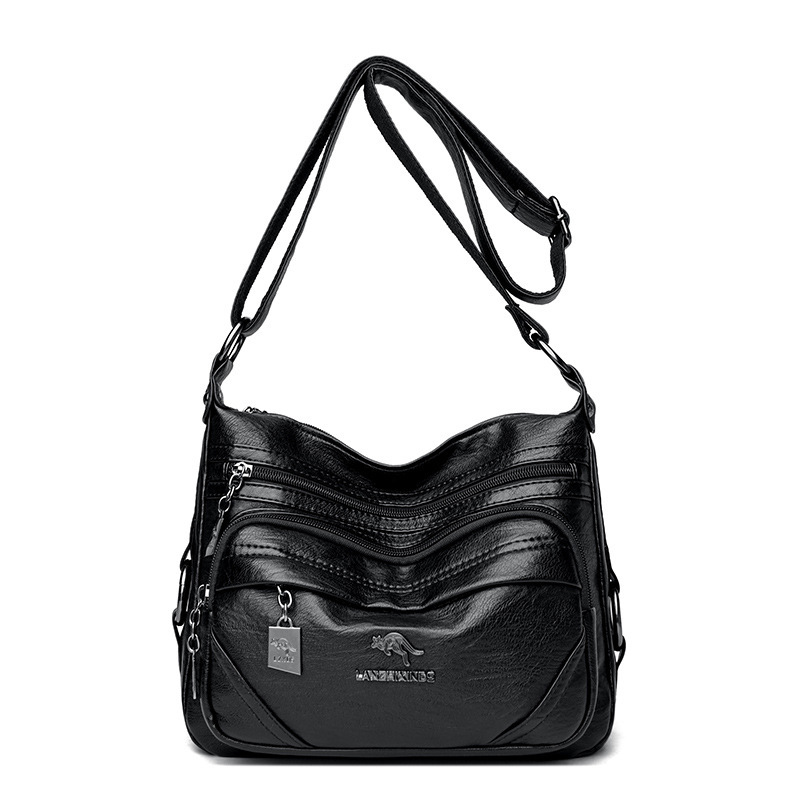 Free Shipping Blue Heart Kangaroo Women's Bag 2025 Designer New Middle-aged Mother Bag Fashionable Grandmother Bag Large Capacity Single Shoulder