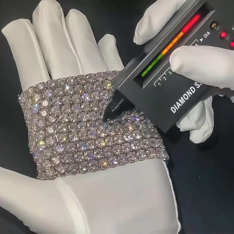 Hot Sale Jewelry Necklaces S925 Sterling Silver Tennis Necklace Free Fire Moissanite Diamond Choker Necklace Hip Hop Jewelry