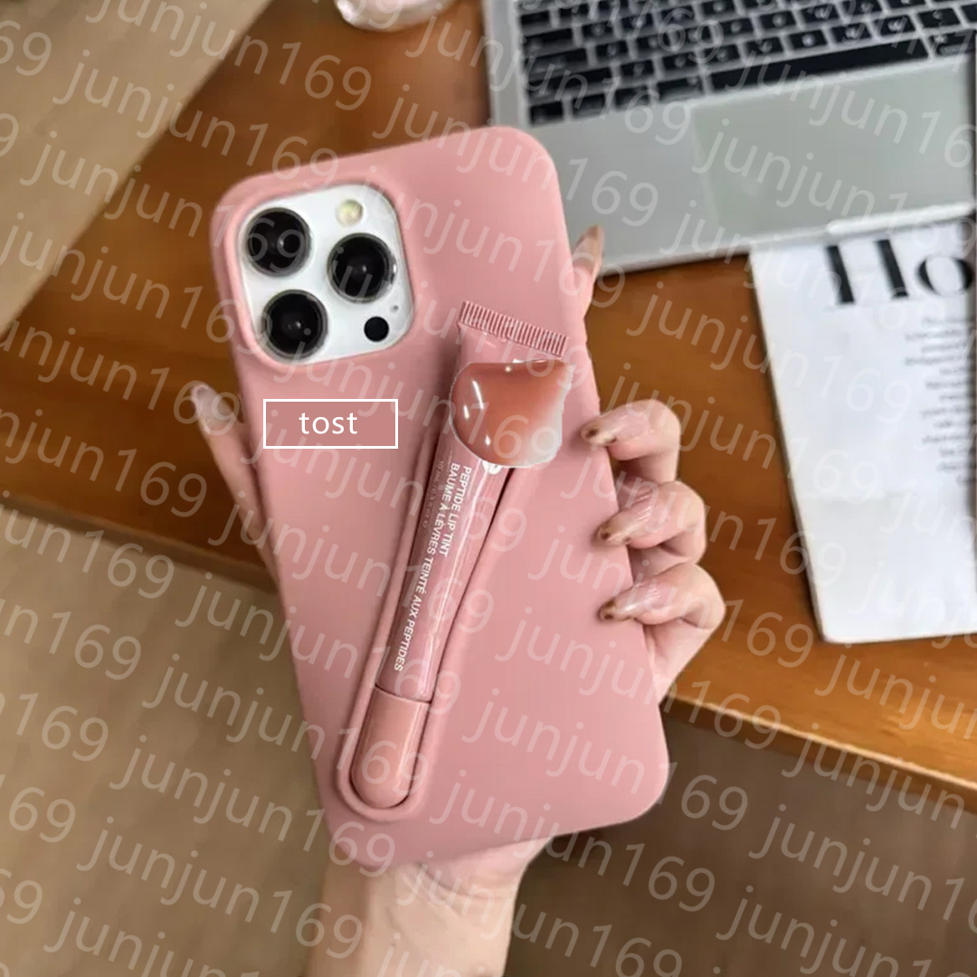 phone case Lipstick Case Apple iphone 16 pro max cases Lip Gloss Lipstick Lip Balm 3D Make-Up Silicone Phone Case for iPhone 15 14 13 Holder Cover Sil