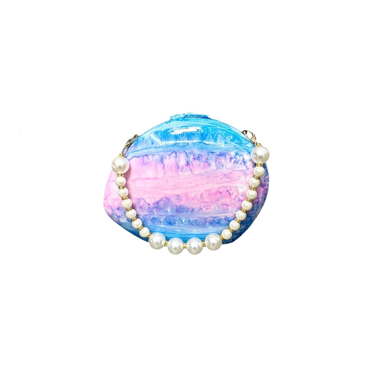 New Goose Egg trend Designer Bag Women s Handbag Irregular Marble Pattern Shell Bag Pearl Wrist Evening Dress trend Bag Women s Shoulder Bag