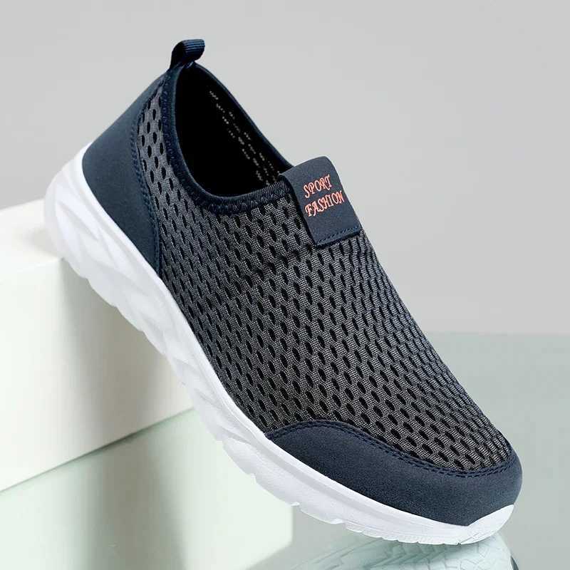 Mens Sports Shoes Breathable Mesh Casual Shoes Men Outdoor Anti-Slip Large Size Loafers Man Lightweight Mens Walking Shoes Y250707
