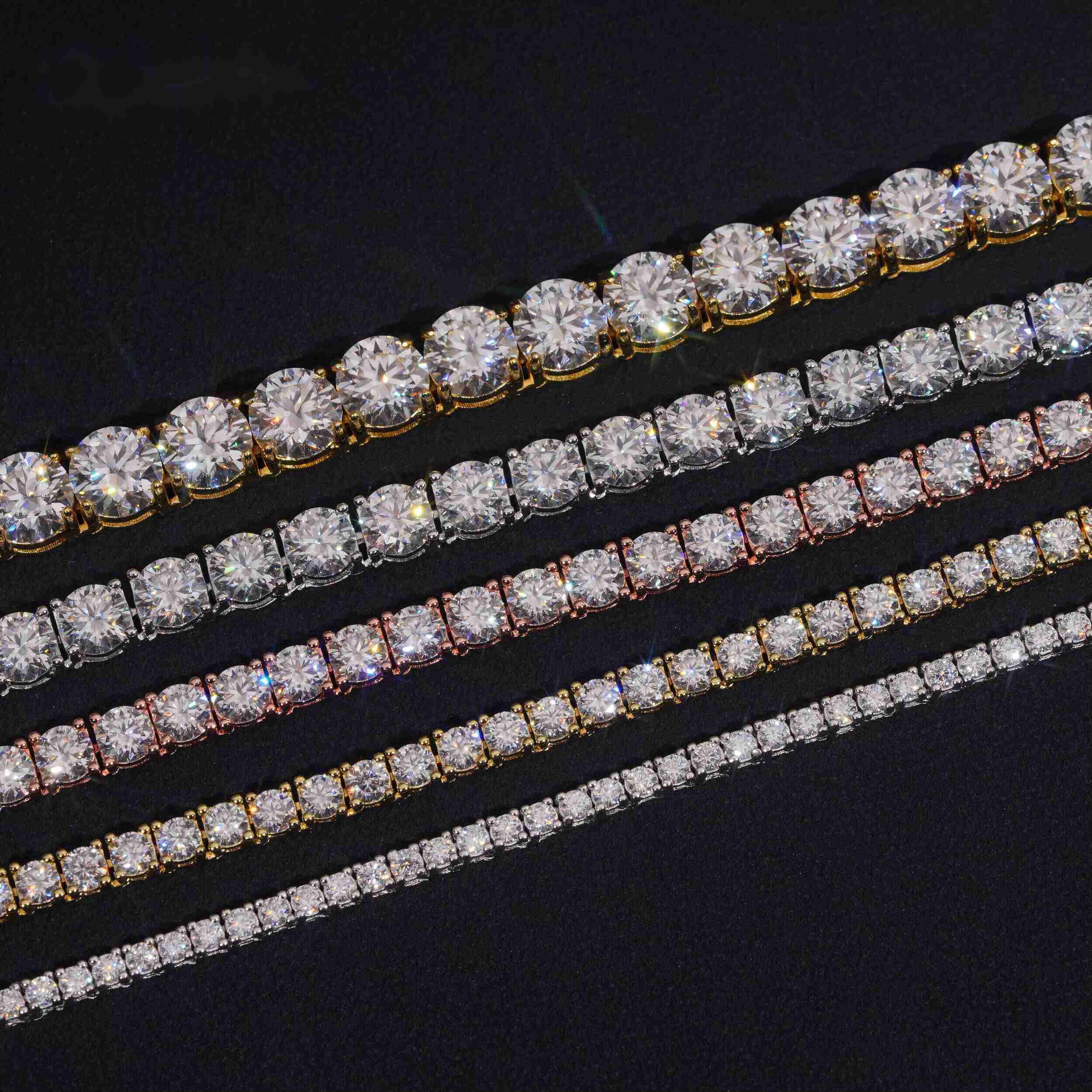 Fine Jewelry Moissanite Tennis Bracelet Hip Hop Diamond 925 Silver Moissanite Tennis Chain GRA Certified