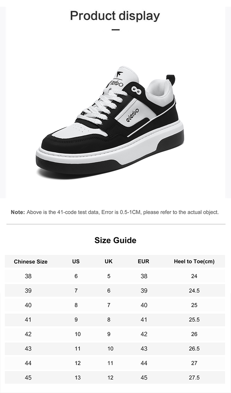 Edenbo men's shoes 2025 new seasons trendy all-match color matching casual sneakers leather thick-soled trendy shoes for men