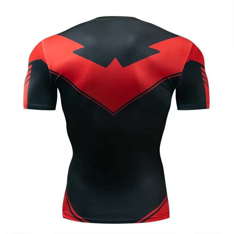 Red Nightwing Short Sleeve Compression Shirts Thanos 3D Printed T-shirts Men 2022 Summer NEW Crossfit Top For Men Fitness Clothing XJ250707