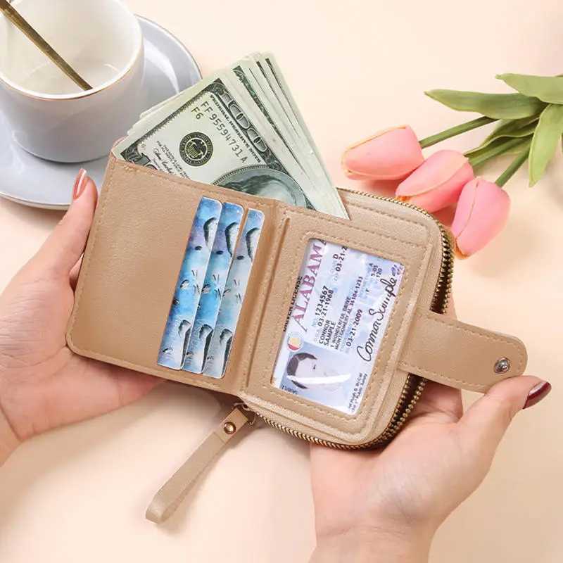 Short Wallet For Wen 2025 Fi Simple New Large Capacity Versatile Color Cluh Zipper Buckle Coin Purse Women Bag Y250707