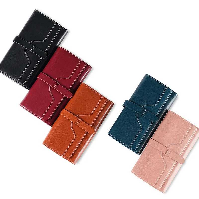 Genuine Leather Wallet Ladies High-end LG Cluh Oil Wax Leather Mens Multi-functional RFID Anti-theft B Wallets Y250707