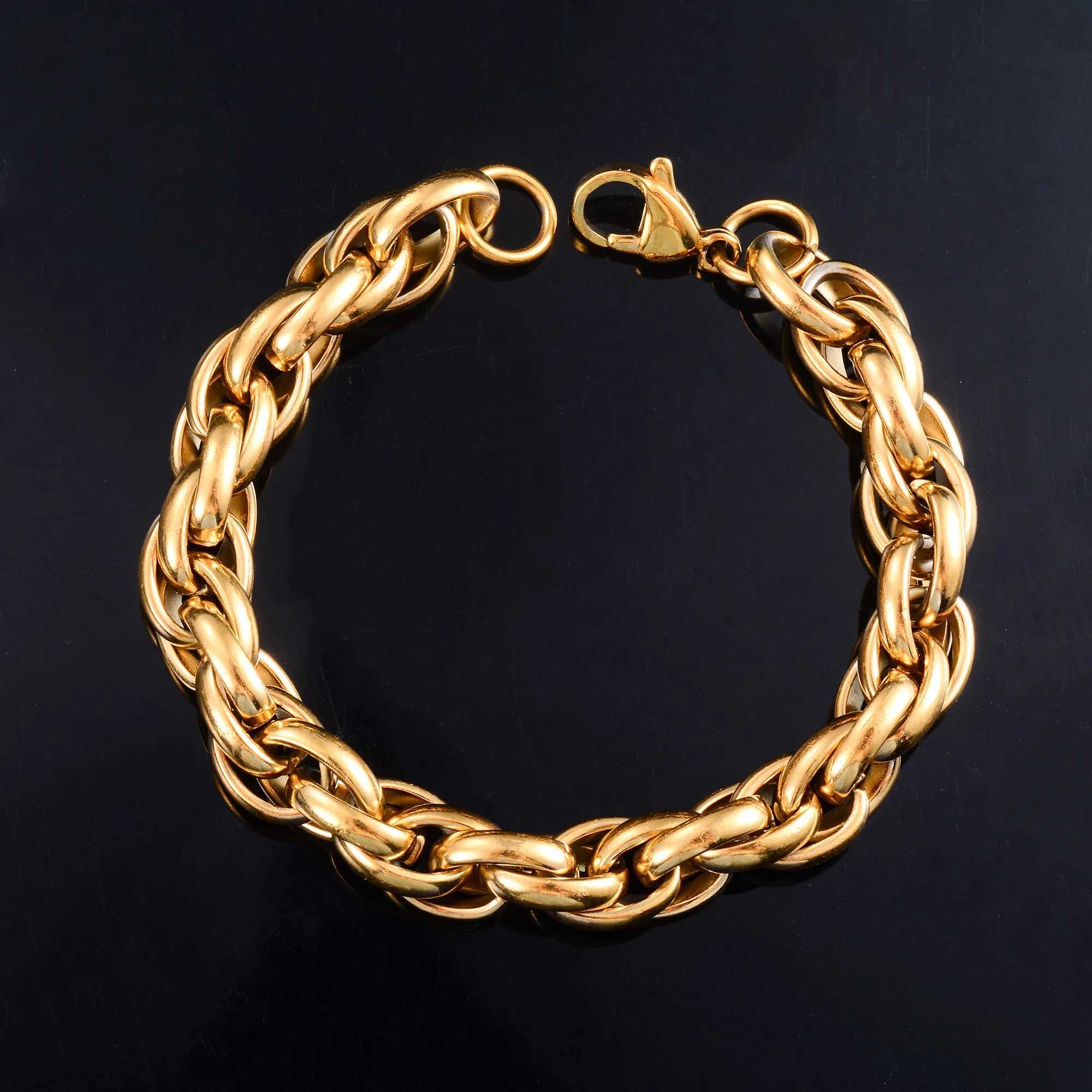 Punk Rope Chain Stainless Steel Chunky Bracelet for Women Men Basic Hand Foot Ankle Chain Bangle Wristband Anklets Metal Jewelry XJ250707