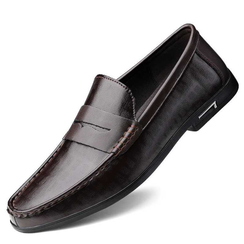 Genuine Leather Men Shoes Casual Men Loafers Breathable Off Formal Shoes Men Designer Slip on Driving Shoes Plus Size 38-46 Y250707