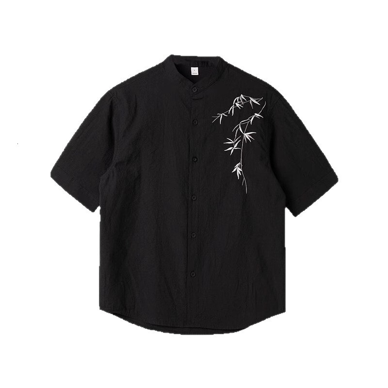 Korean Uamtor New Chinese Style Short Sleeve Shirt For Men Summer Korean Designer Short Sleeves Version Loose Mature Style Cool Half Sleeve Shirt