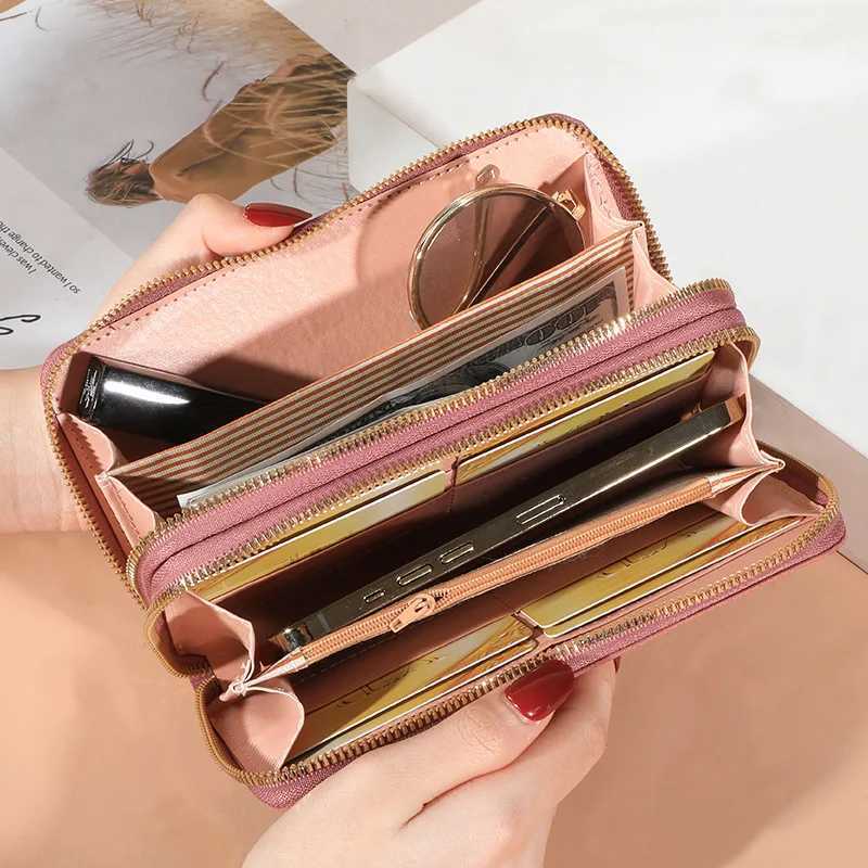 1G Wens Wallet Fem Purses Tassel Coin Purse Card Holder Wallets Double Zipper Pu Leather Cluh Luxury May Phe Bag Y250707