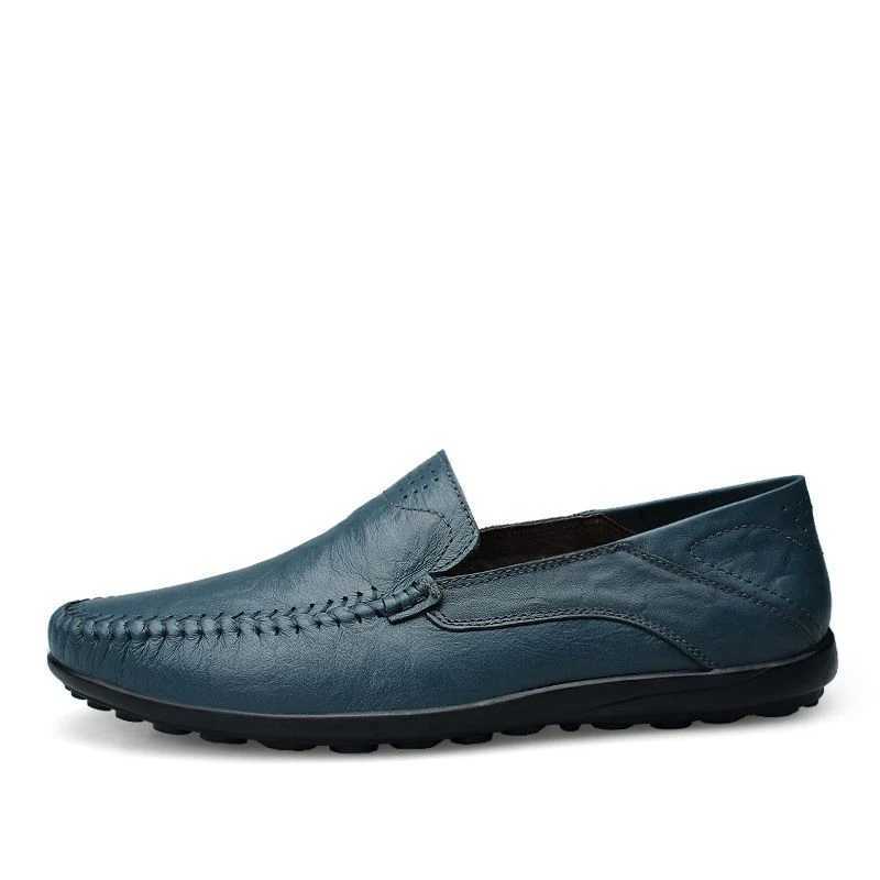 Genuine Leather Men Casual Shoes Luxury Brand Formal Men Loafers Italian Breathable Slip on M Boat Shoes Size 37-47 Y250707