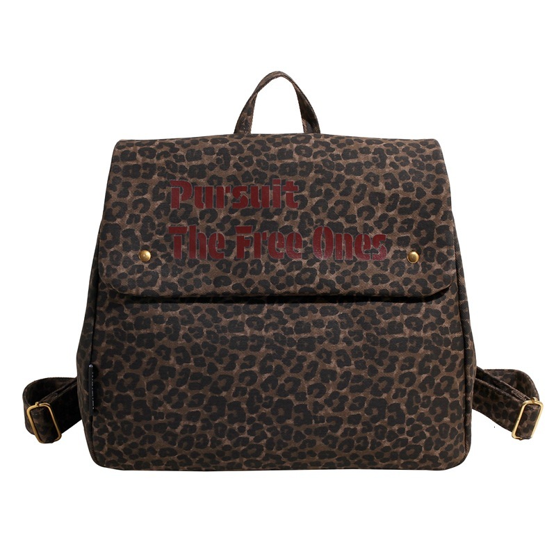 Free shipping designer 2025 New Leopard Print Backpack Simple Handbag Casual Large Capacity Travel Backpack Hot Girl Bag Student School Bag Trendy