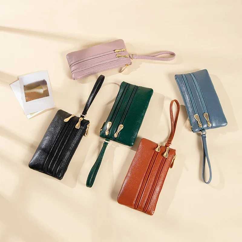 Fi Three Zipper Wens Leather Wallets Large Capacity Solid Color Fem Purse Cluh Hand Bag Soft Leather Ladies Wallet Y250707