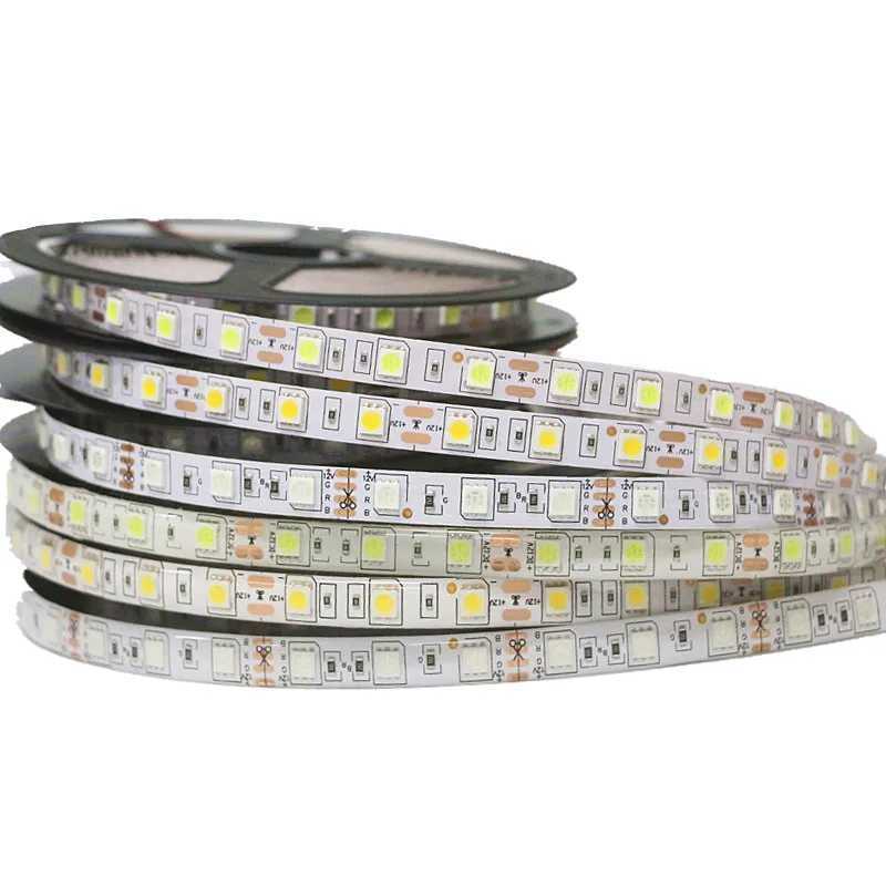 50cm 1m 2m 3m 4m 5m LED Flexible Strip Light SMD 5050 60leds/m Non waterproof LED String light Ribbon Tape RGB White Red Yellow W250701