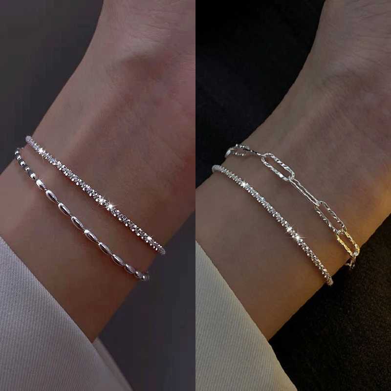 New Fashion Silver Color Gypsophila Adjustable Bracelet Bangle for Women Men Elegant Sparkling Fine Jewelry Wedding Party Gift XJ250707
