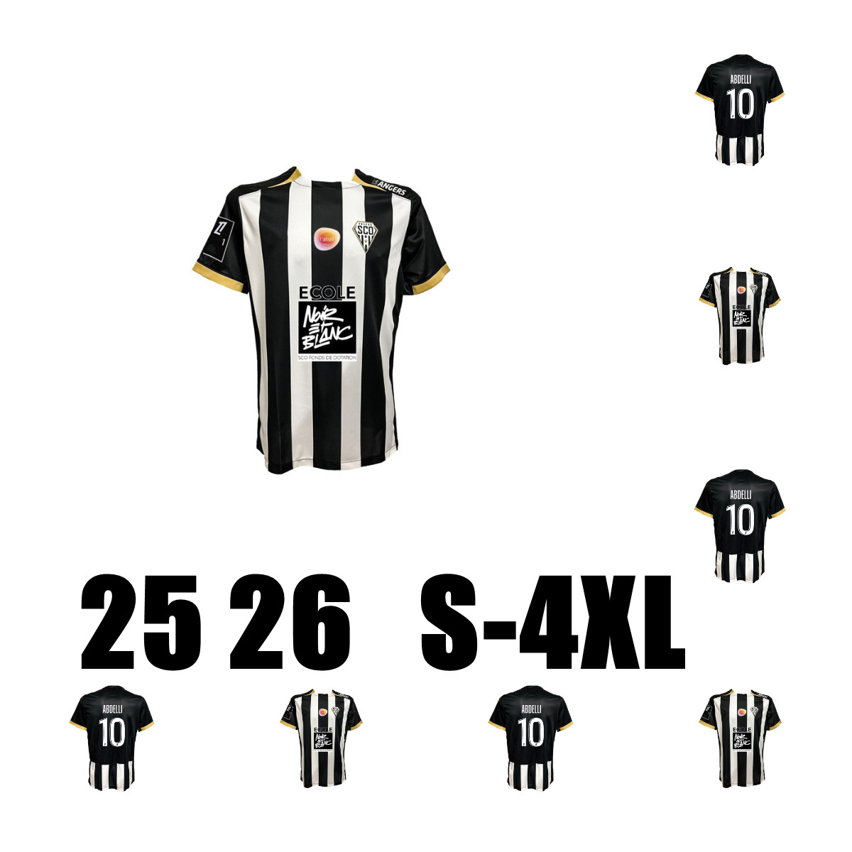 25 26 Angers SCO soccer jerseys ABDELLI home away Lefort Fofana maillots de foot Arcus Lepaul Football Shirts Biumla Belkebla men kids Belkdim Allevinah uniform S-4XL